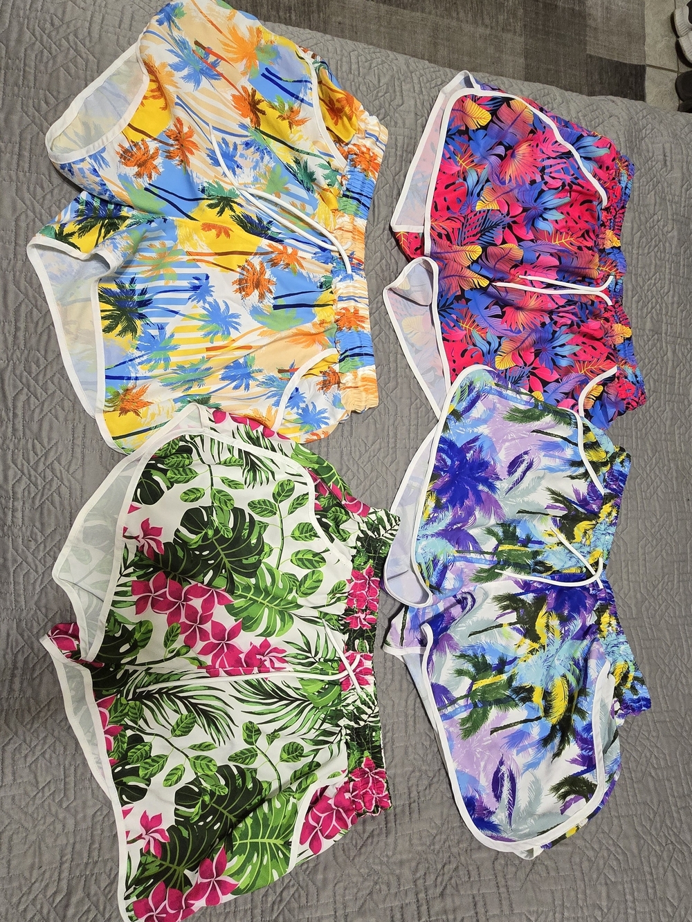 Tropical Print Swim Board Shorts Bundle - Multi large